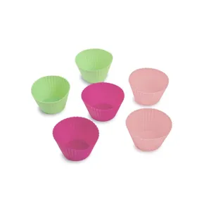 Forme Cupcake din Silicon, Set 6 buc, 3 Culori, Ø9x5cm