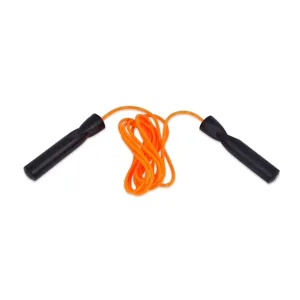 Coardă de sărit din PVC, 2.75m, portocalie cu manere negre