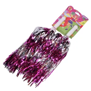 Pomponi Majoreta, Set 2 buc, Fucsia și Argintiu