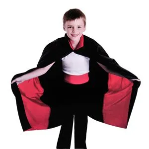 Capa de Halloween Dracula pentru Copii, Lungime 91 cm, Negru si Rosu