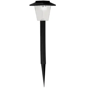 Lampă solară pătrată pentru grădină, Neagră, 30 cm