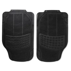 Set Covorase Auto din Cauciuc cu Mocheta, Negru, 4 Piese