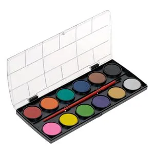 Set de acuarele cu pensulă, 12 culori, multicolor