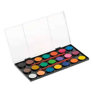 Set acuarele solide cu pensule, 21 culori, multicolor