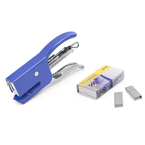 Capsator mini cu rezerve, Albastru, 500 capse Nr. 10