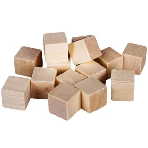 Cuburi din Lemn Natural pentru Creatii, 1.5 cm, Set 49 Bucati
