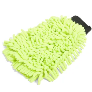 Mănușă de curățat auto din microfibră cu plasă verde lime