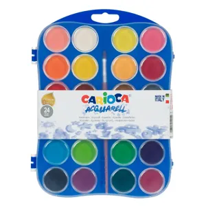 Set acuarele cu pensula, 24 culori, Non-toxic