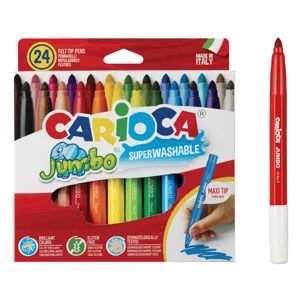 Set 24 Carioci Lavabile cu Vârf Gros pentru Copii, Culori Brillante