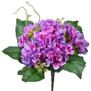 Floare artificiala hortensie, buchet, lila, 22 cm