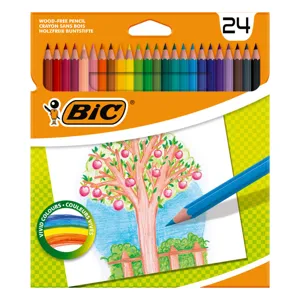 Set 24 Creioane Colorate Subțiri Hexagonale pentru Desen și Colorat