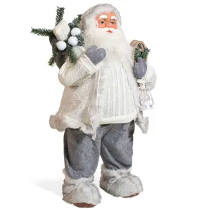 Figură Decorativă Crăciun Santa cu Felinar 80cm