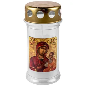 Lumanare decorativă albă cu imaginea Maicii Domnului