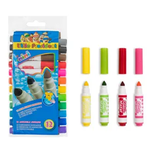Set Carioci Lavabili Mini cu Varf Gros, 12 Culori
