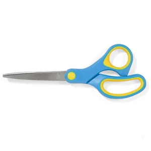 Foarfeca de birou cu varf ascutit, 17.5 cm, Albastru-Galben