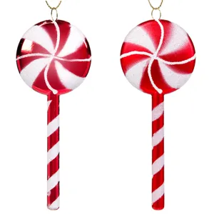 Set Ornamente Crăciun Acadele Roșii și Albe, Decorațiuni Festive pentru Brad