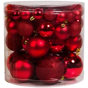 Globuri de Crăciun Rosii Mat Stralucitoare Glitter