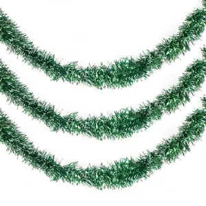 Beteală Decorativă de Crăciun Verde – Tinsel Plastic 3m