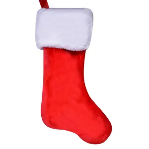 Cizmuliță Decorativă de Crăciun Roșie cu Blană Albă, Dimensiune 37 cm