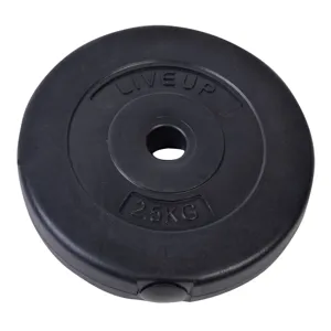 Disc pentru haltere, 2,5 kg, Plastic, Negru, Diametru 21 cm