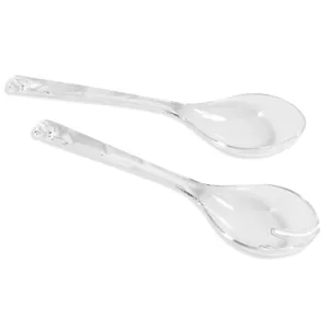 Set Lingură și Furculiță de Servit Transparent, 2 buc, 28.4 cm