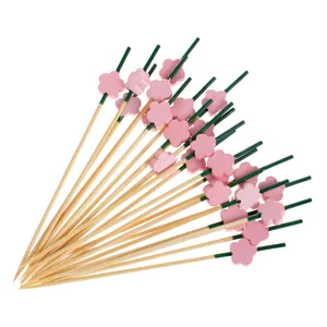 Scobitori din bambus cu flori – Set de 24 bucăți