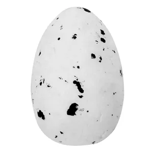 Ouă decorative de Paște, Albe cu stropi negri, 3 cm, 36 bucăți