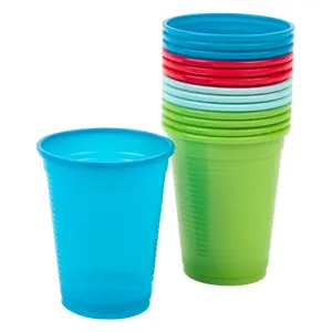 Set 100 Pahare de Plastic Multicolor 200 ml Unică Folosință