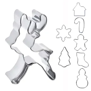 Set Forme Metalice pentru Biscuiți de Crăciun, 8 Modele Diverse