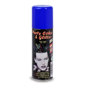Spray de păr cu sclipici, Albastru, 125 ml, pentru Halloween