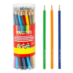 Set 48 Creioane Colorate Subțiri cu Dungi pentru Desen și Colorat