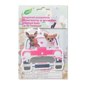 Odorizant Auto cu Aromă de Vanilie, Formă de Mașină, Roz
