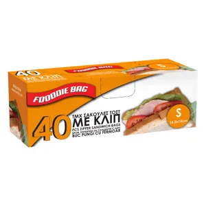 Pungi cu fermoar pentru alimente, dimensiune S, set de 40 bucăți