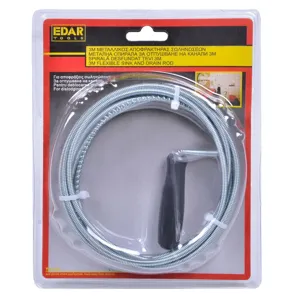 Spirală metalică pentru desfundat țevi, 3 m
