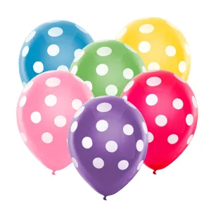 Baloane de petrecere mari cu buline, set multicolor