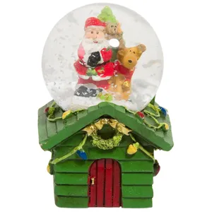 Decorațiune de Crăciun cu Santa și Casă de lemn