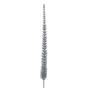 Ramură Decorativă de Crăciun Chiparos Argintie cu Glitter 41cm