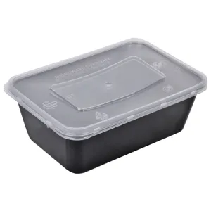 Recipiente alimente transparente negre 750 ml - set 5 bucăți