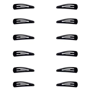 Clame de păr negre 4.5cm set de 12 bucăți
