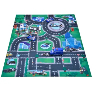 Covor de joacă pentru copii cu vehicule de poliție, 80x70 cm