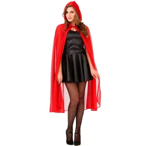 Costum de Halloween pentru femei, Capă cu glugă și accente sclipitoare, One Size, Roșu