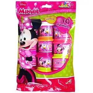 Set Plastilina cu Tema Minnie Mouse, 10 Borcane, 280g, Multicolor