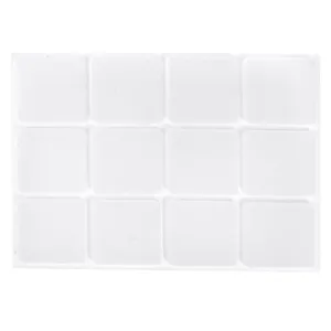 Set de 12 Autocolante Pătrate Albe 21x21mm pentru Etichetare