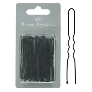 Agrafe de păr metalice, 6 cm, 40 buc, negre