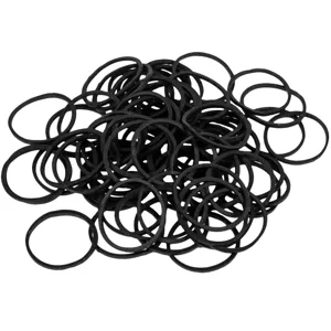 Elastice de par negre, 500 buc, mici pentru coafură