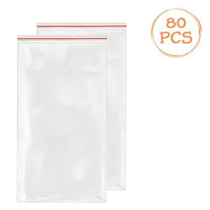 Pungi de depozitare transparente cu fermoar ziplock, set 80 buc