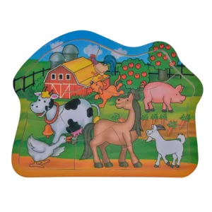 Puzzle din Lemn Animale de Fermă, 9 Piese, 17.8x23.8cm