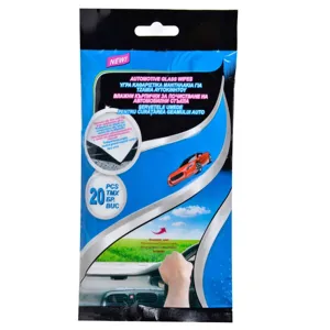 Servetele umede pentru curatarea geamurilor auto, 20 buc, 15x20 cm