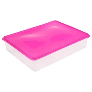 Recipient alimente transparent cu capac fucsia, 6 litri