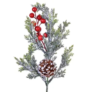 Crengută Decorativă de Brad pentru Crăciun cu Conuri Pomusoare